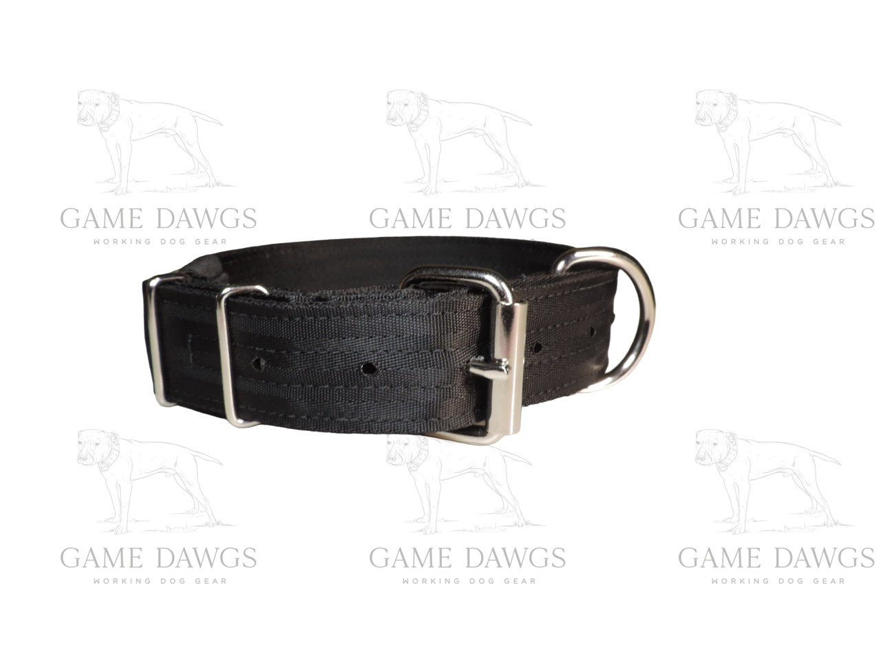 1.5" 5 Ply Heavy Duty Black Seatbelt Collar - Small / Puppy