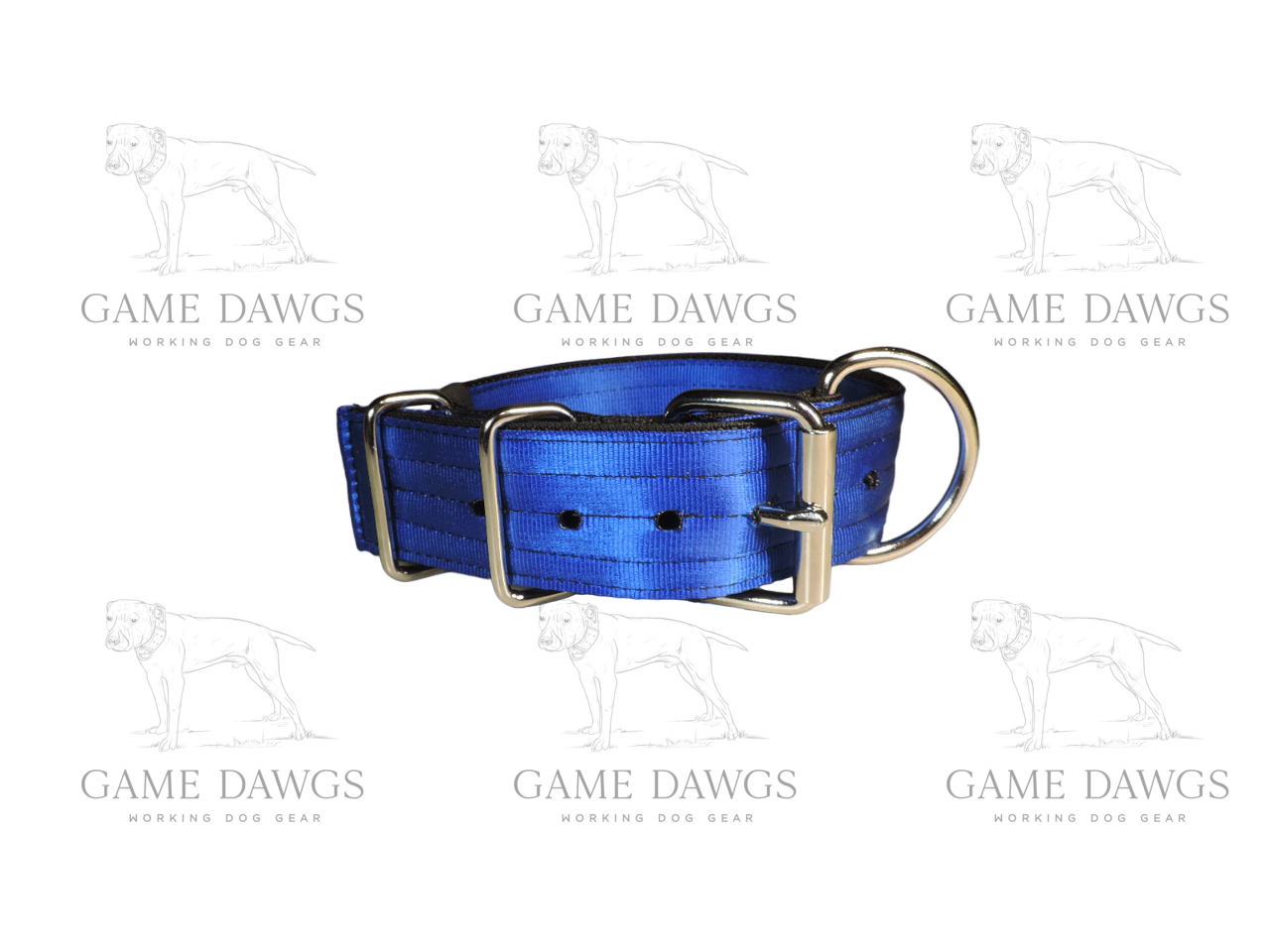 2" 5 Ply Heavy Duty Blue / Black Seatbelt Collar - Small / Puppy