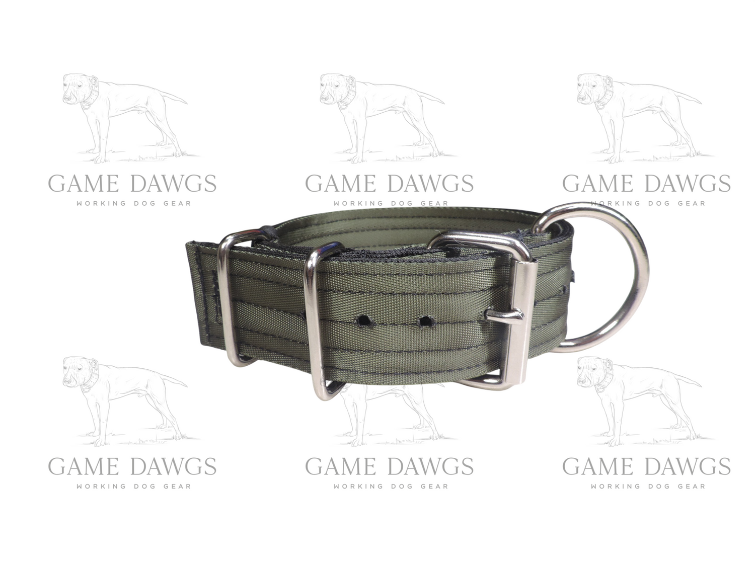 2" 5 Ply Heavy Duty Olive Green Seatbelt Collar